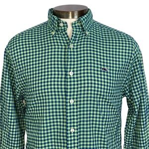 Vineyard Vines Sz S Blue Check SLIM FIT WHALE SHIRT 100% COTTON